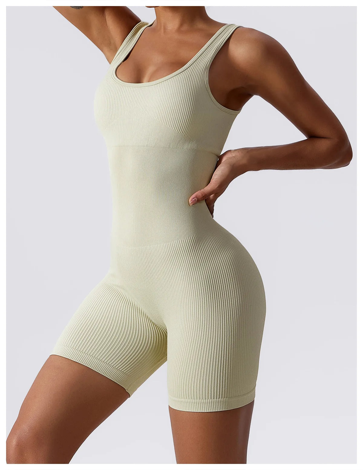 Women's Yoga Rompers One Piece Seamless Ribbed Jumpsuit Padded Sports Bra Romper Fashion Fitness Sportwear The Clothing Company Sydney