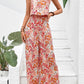 Elegant Long Women's Backless Wide Leg Jumpsuits Casual Sleeveless Floral Rompers Summer Matching Outfit Set - The Clothing Company Sydney