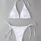 Metallic Halter Triangle Swimsuit Women Swimwear Bathing Suits Brazilian Thong Micro Bikinis Set Beach Wear The Clothing Company Sydney
