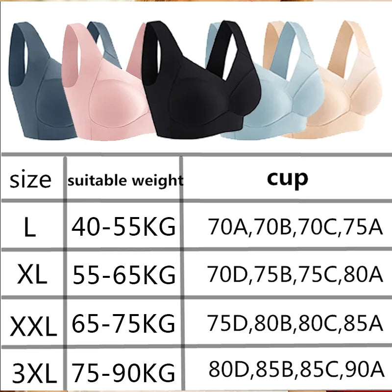 2 Pack Women's Lace Plus Size Seamless Bra Bralette Backless Brassiere Vest Female Gather Shock-Proof Wireless Sports Bra The Clothing Company Sydney