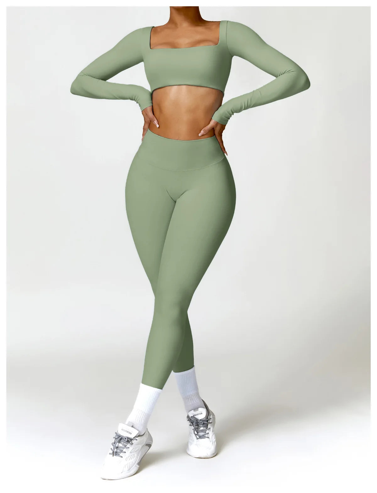 2 Piece Yoga Suit Sports Set Women Quick-Drying Gym Set Tracksuit Running Workout Long Sleeve Sports Shirt Clothing - The Clothing Company Sydney