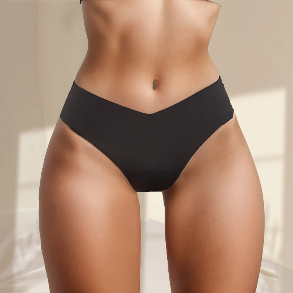 10 Pack Women's Seamless Panties V-Type Drop Waist Female Underwear Ice Silk Underpants Briefs The Clothing Company Sydney