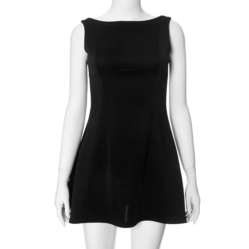 Women's Summer Short Backless Wedding Party Elegant Casual White Slip Sundress Sleeveless Dress - The Clothing Company Sydney