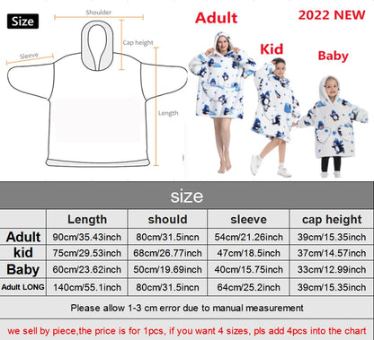 Family Hoodie Blanket for Winter Large Oversize Hoodie for Adult and Child Wearable Hooded Blanket The Clothing Company Sydney