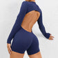 One Piece Women's Jumpsuit Long Sleeve Yoga Set Backless Bodysuit Fitness Quick-Dry Gym Clothing Workout Rompers Exercise Outfits - The Clothing Company Sydney