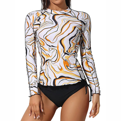 Women's Long Sleeve Rash Guard Shirts Swimwear Rash Guard Top Surf Top Tie Dye Printing Close-fitting Shirt UPF 50+ Top The Clothing Company Sydney