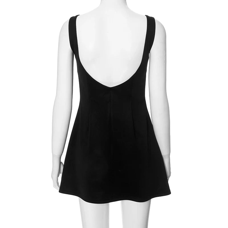 Women's Summer Short Backless Wedding Party Elegant Casual White Slip Sundress Sleeveless Dress - The Clothing Company Sydney