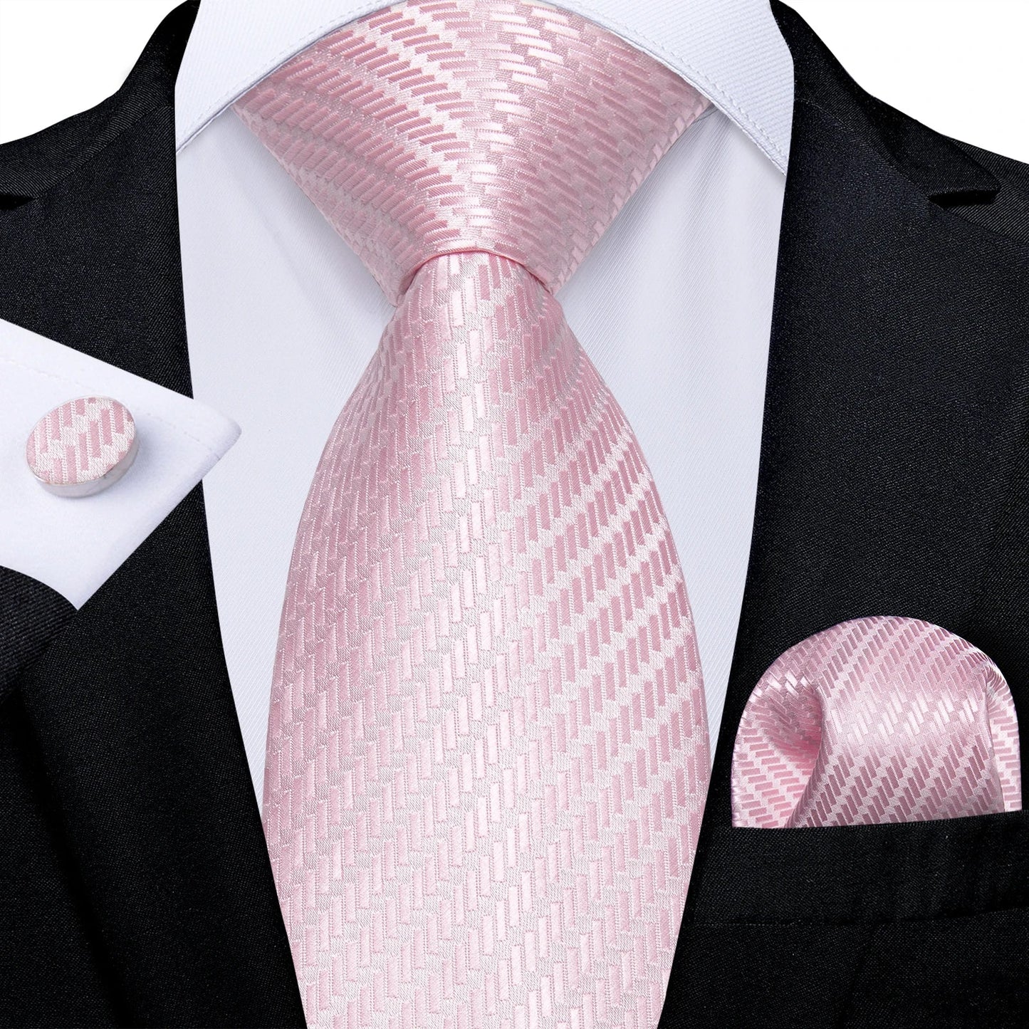 Plaid Print Men's Tie Set 8cm Width Neck Tie Handkerchief Cufflinks Business Wedding Tie Gift Set The Clothing Company Sydney