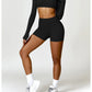 2 Piece Long Sleeve Gym Set Women Yoga Clothes Quick-Drying Sportswear Running Leggings Workout Sports Crop Top Shorts