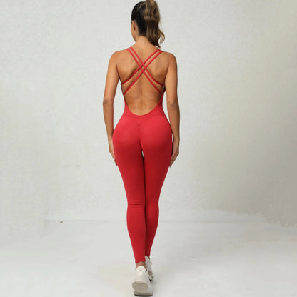 One Piece Backless Bodycon Scrunch Jumpsuit Women Dance Fitness Overalls Push Up Sleeveless Yoga Sport Jump Suit The Clothing Company Sydney