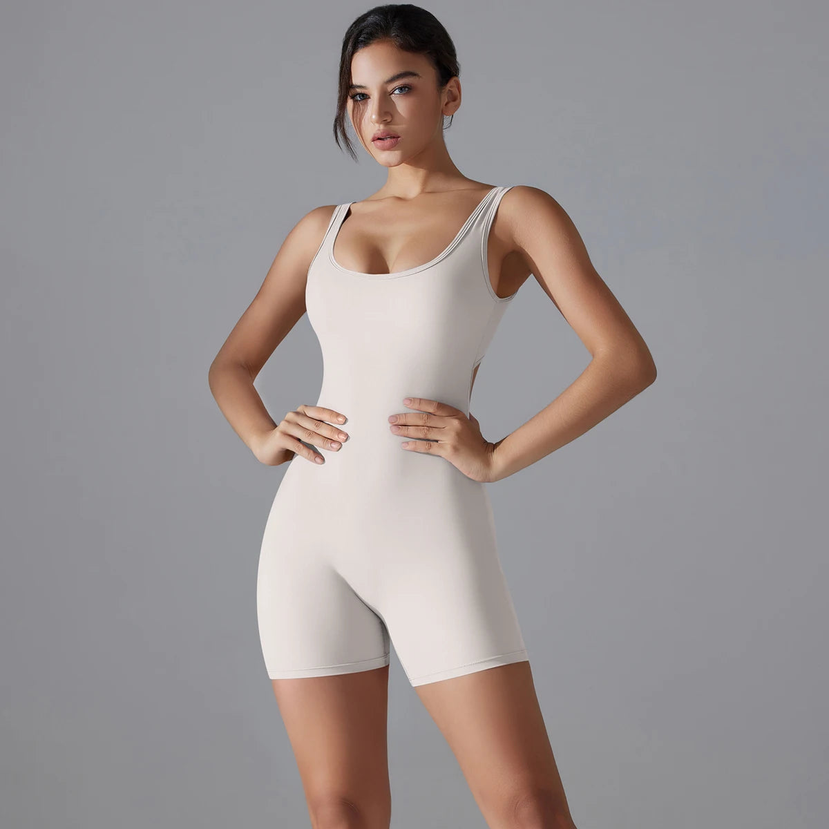 One Piece V Back Sports Jumpsuit Gym Romper Sleeveless Sportswear Bodysuit Women's Casual One-Piece Suit Yoga Clothing Set The Clothing Company Sydney