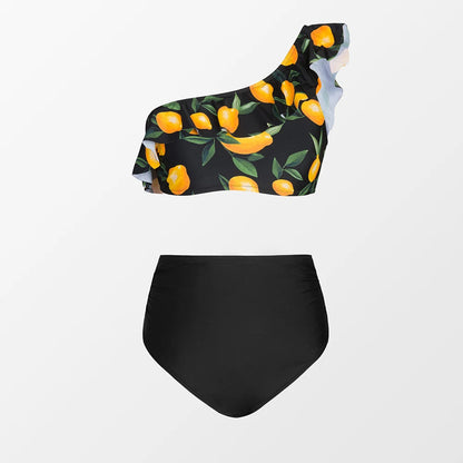 2 Piece Green Floral One Shoulder Bikini Set The Clothing Company Sydney