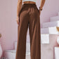 Women's Cotton Linen Loose Wide Leg Pants Summer Female High Elastic Waist Button Casual Streetwear Trousers The Clothing Company Sydney