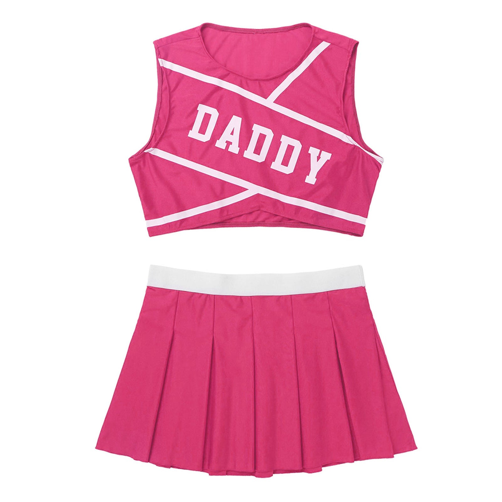 Women's Cheerleader Cosplay Costume Uniform Outfit Stand Collar Crop Top with Mini Pleated Skirts Carnival Cheerleading Suit The Clothing Company Sydney