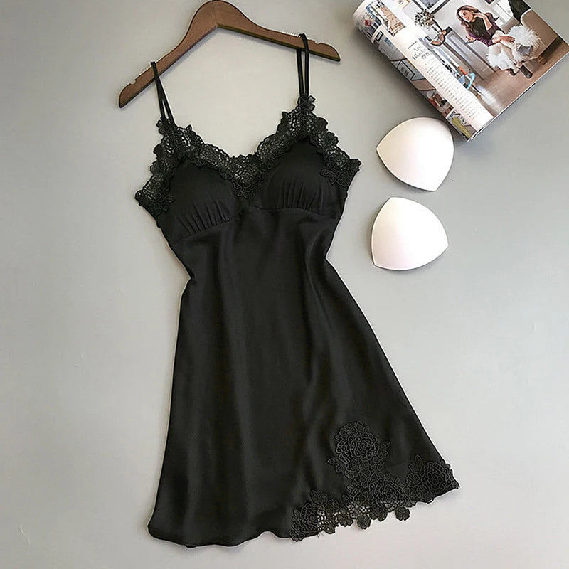 Women's Nightdress Ladies Spring And Summer Ice Silk Thin Halter Satin Night Dresses The Clothing Company Sydney
