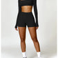 2 Piece Long Sleeve Gym Set Women Yoga Clothes Quick-Drying Sportswear Running Leggings Workout Sports Crop Top Shorts