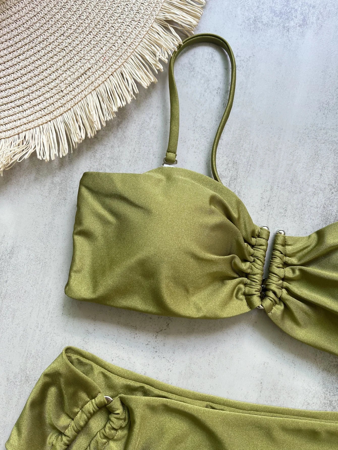 2 Piece Bandeau Bikini Push Up Swimsuit Swimwear Brazilian Bikini Set Thong Swim Suits Solid Beachwear The Clothing Company Sydney