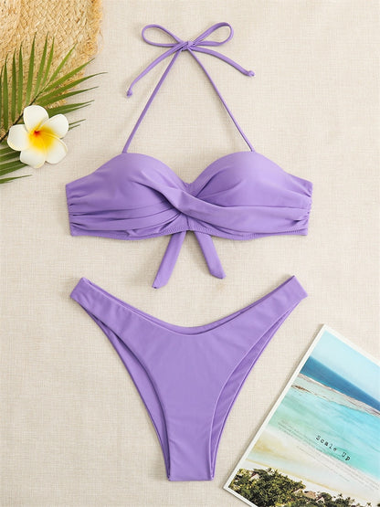 Bikini Swimsuit Women Swimwear Solid Push Up Bikinis Set High Waist Thong Bathing Suit Two Pieces Swimming Suits Female The Clothing Company Sydney
