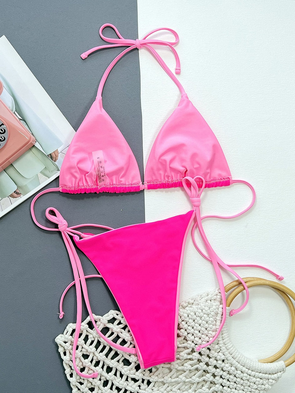 2 Piece Leopard Micro Bikini Swimsuit Swimwear Thong Bikinis Sets Brazilian Halter Beach Wear Bathing Suits The Clothing Company Sydney