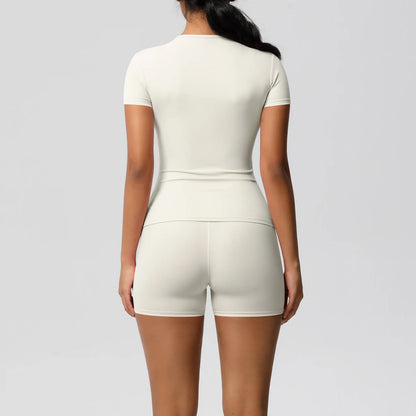 Workout Sportswear 2 Piece Piece Female Yoga Shirt Push Up Workout Clothes Outdoors Sport  High Waist  Fitness Sport Shorts - The Clothing Company Sydney