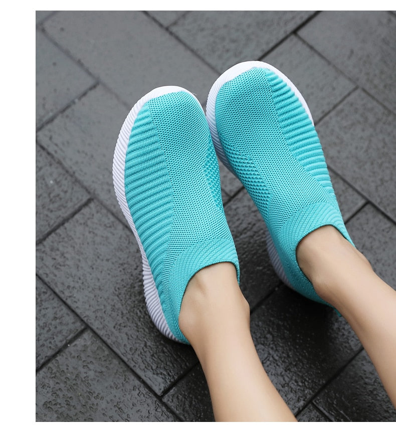Women's Vulcanized Shoes Slip On Flats Shoes Female Loafers Walking Breathable Sneakers Trainers Ladies Shoes The Clothing Company Sydney