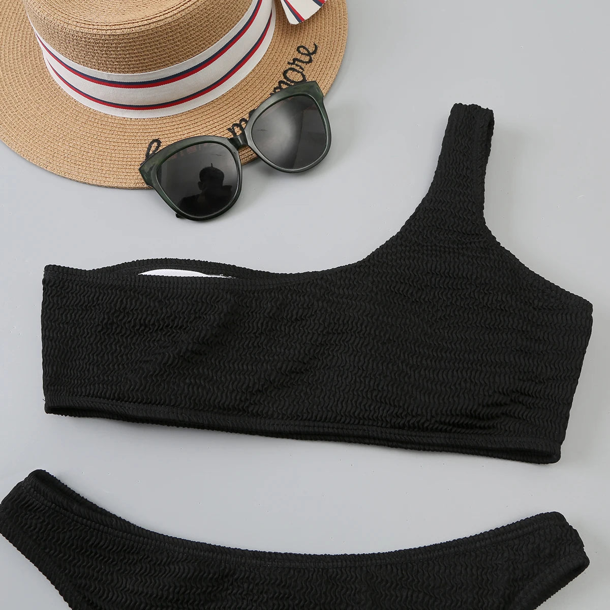 One Shoulder Bikini Women Swimwear Swimsuit Solid Beachwear Bathers Bathing Suit The Clothing Company Sydney