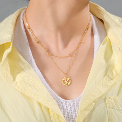 Hindu Yoga Om Aum Necklace For Men Women Amulet Stainless Steel Jewellery Shiva Accessories - The Clothing Company Sydney
