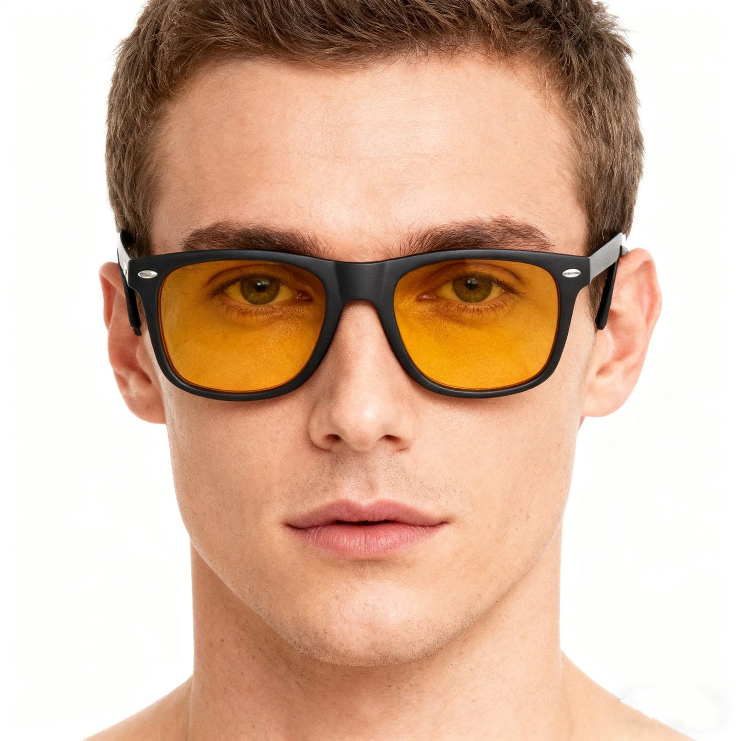 Night Vision Blue Light Blocking Glasses Men Square Computer Eye Protection Eyeglasses Gaming Women Orange Eyewear The Clothing Company Sydney