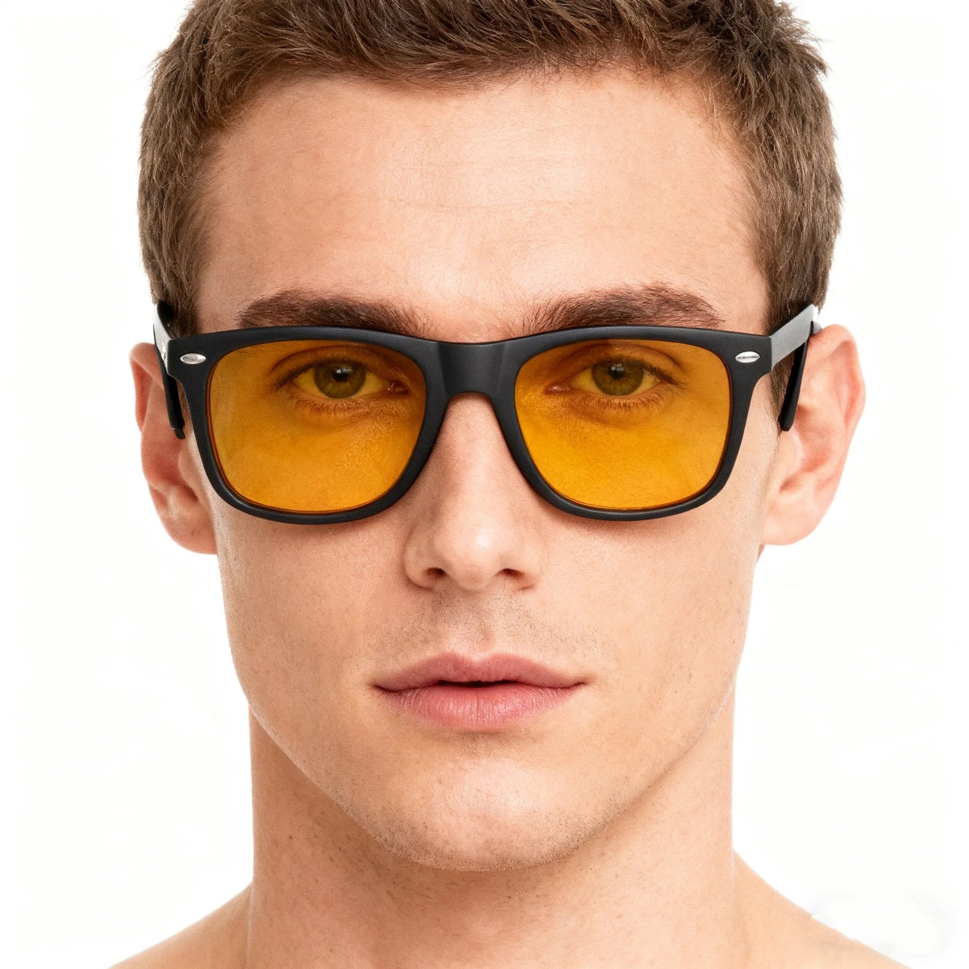 Night Vision Blue Light Blocking Glasses Men Square Computer Eye Protection Eyeglasses Gaming Women Orange Eyewear The Clothing Company Sydney