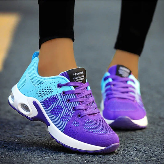 Women's Vulcanized Shoes Platform Casual Sneakers Shoes Flats Mesh Breathable Running Summer Sports Tennis Shoes - The Clothing Company Sydney