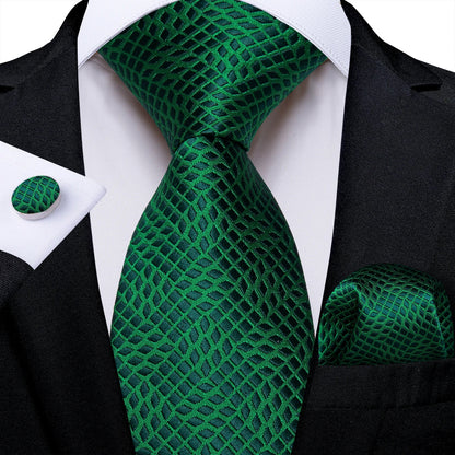 Plaid Print Men's Tie Set 8cm Width Neck Tie Handkerchief Cufflinks Business Wedding Tie Gift Set The Clothing Company Sydney