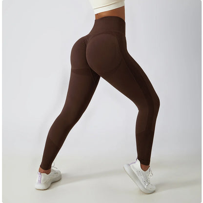 Women's Ribbed Seamless Yoga Pants High Waist Gym Leggings Sports Fitness Legging Running Tights - The Clothing Company Sydney