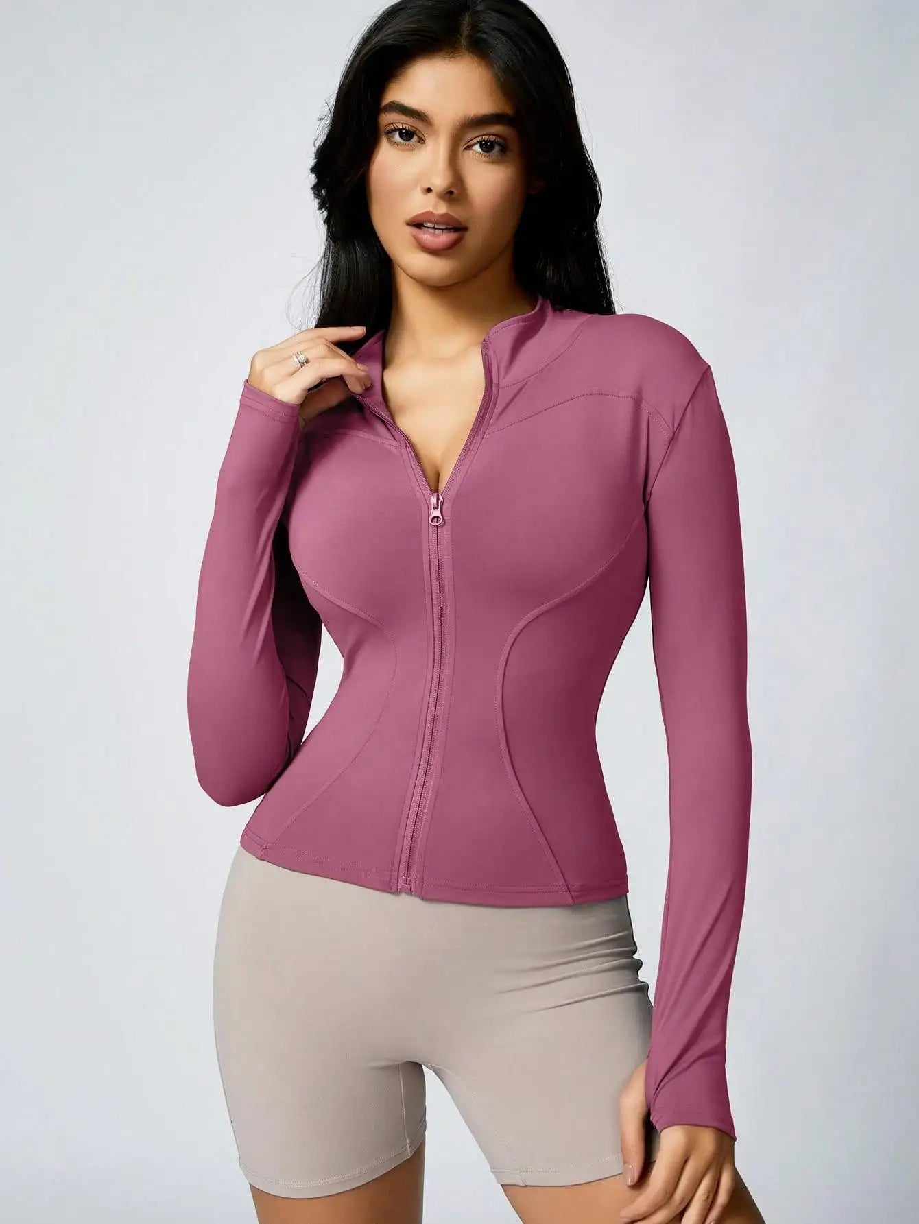 Women's Zipper Turtleneck Sports Long-Sleeve Sports Top, Gym Wear Ladies' Sportswear for Indoor Outdoor Jacket The Clothing Company Sydney