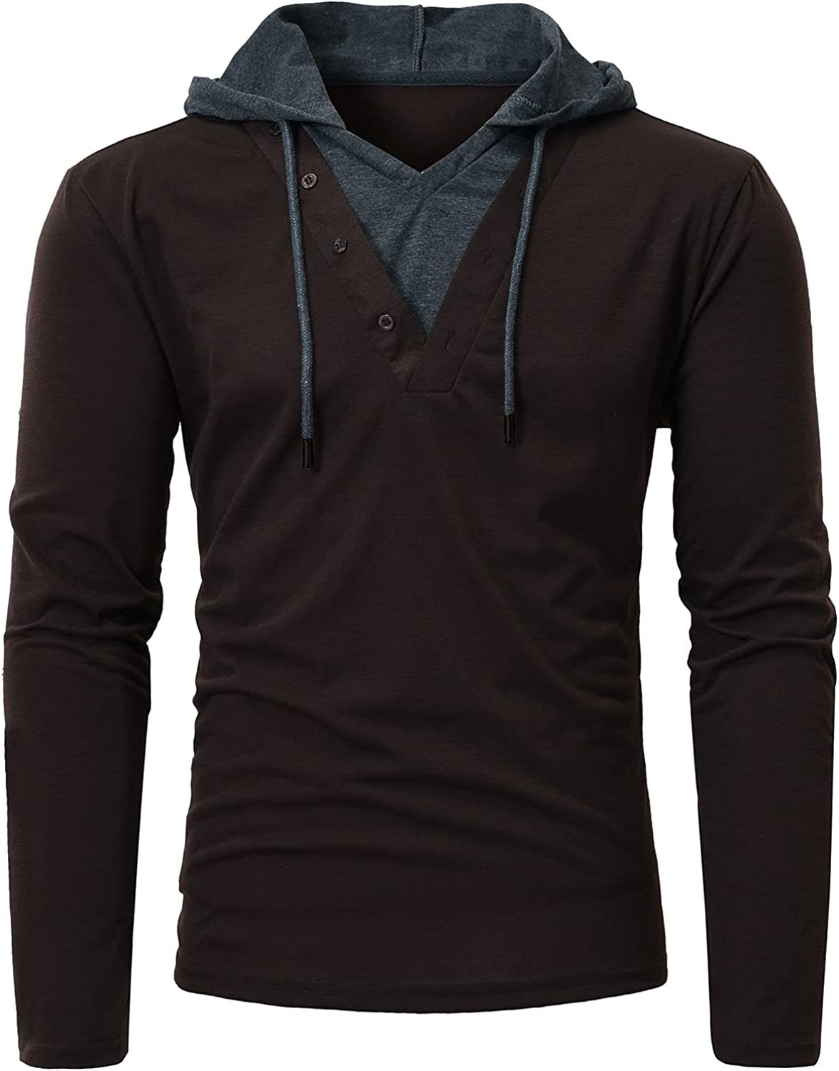 Men's Hoodies Sweatshirts Long Sleeve Solid Patchwork Single Breasted Drawstring Lightweight Casual Street Home Clothing Top The Clothing Company Sydney
