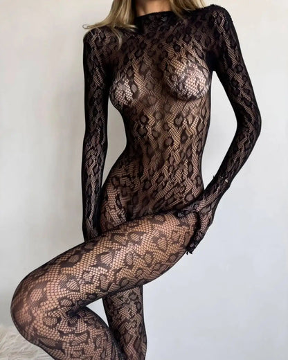 Backless Sheer Long Sleeve Jumpsuit Party Adult Doll One-Piece Cosplay Outfit Lingerie Set The Clothing Company Sydney