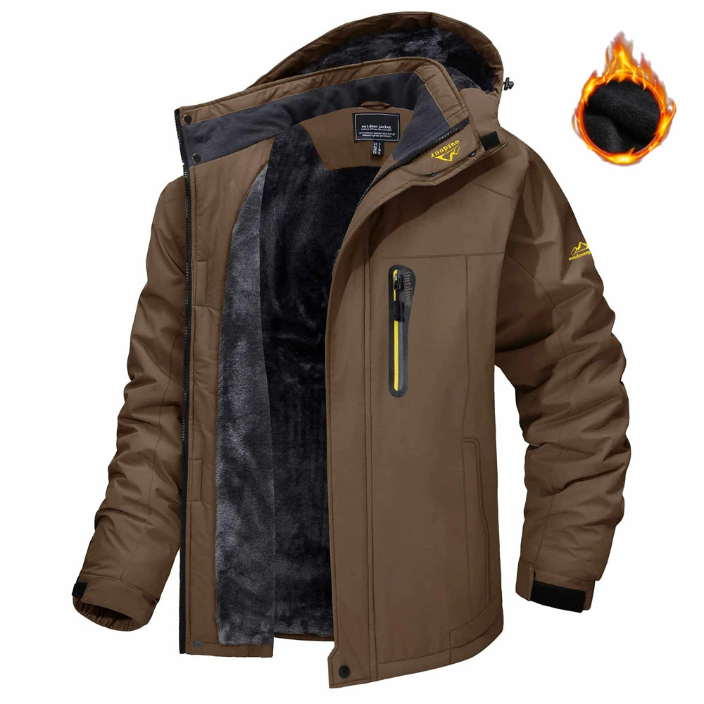 Winter Fleece Lining Parka Waterproof Men's Ski Snowboard Jackets Windproof Removable Hoodie Coats Casual Windbreaker - The Clothing Company Sydney