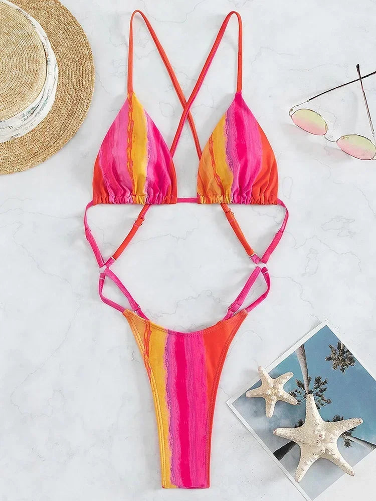 Extreme Mini Micro String Women Swimwear One Piece Swimsuit Female Cross Backless Monokini High Cut Bathing Suit The Clothing Company Sydney
