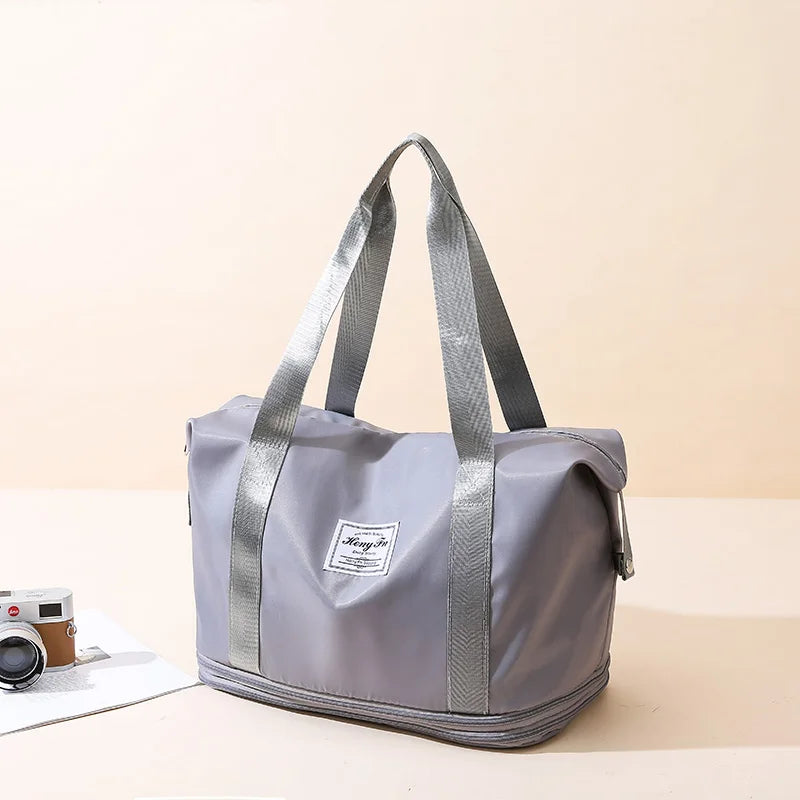 Travel Bag Women Shoulder Bag Casual Handbag Double Zipper Expansion Bag Large Bag Fashion Luggage Bag - The Clothing Company Sydney