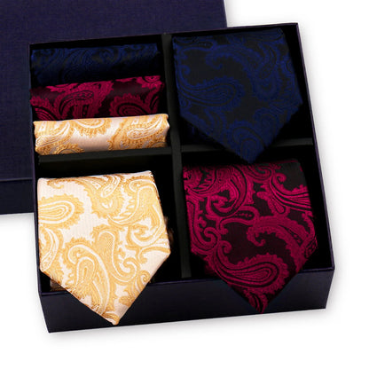 Luxury Men's Tie Sets In Gift Box Paisley Striped Necktie Handkerchief For Men Wedding Formal Clothing Accessories Set The Clothing Company Sydney