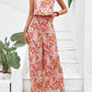 Elegant Long Women's Backless Wide Leg Jumpsuits Casual Sleeveless Floral Rompers Summer Matching Outfit Set - The Clothing Company Sydney