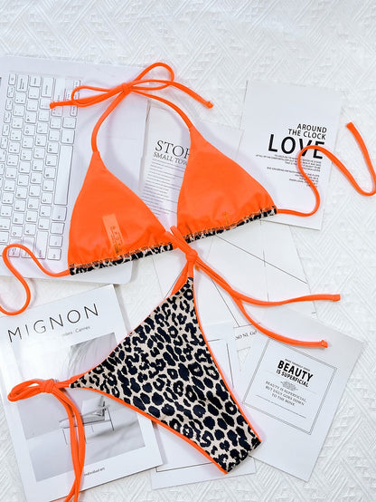 2 Piece Leopard Micro Bikini Swimsuit Swimwear Thong Bikinis Sets Brazilian Halter Beach Wear Bathing Suits The Clothing Company Sydney