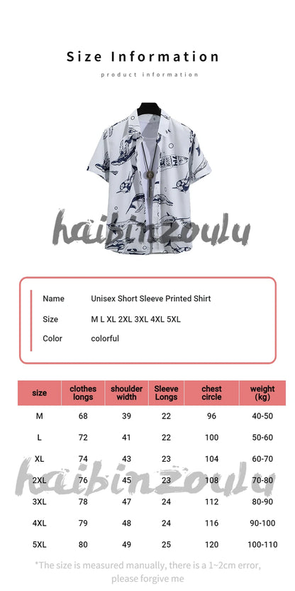 Men's Tropical Short Sleeve Printed Shirt  Unisex  Casual Tops - The Clothing Company Sydney