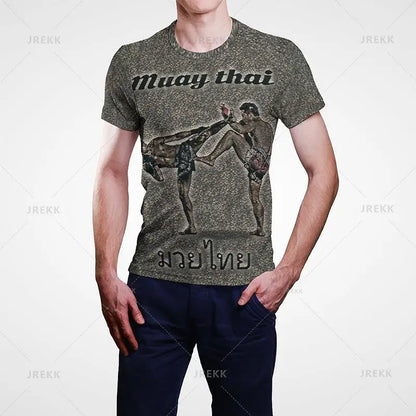 Muay Thai Gym Graphic T Shirt For Men Women Kids 3D Thai Boxing Sports Tee Shirts Streetwear Short Sleeves Quick Dry Top - The Clothing Company Sydney