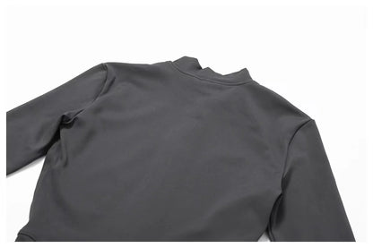 Women's One-piece Yoga Pants Short/Long-sleeved Warm ski Overalls Outerwear High Elastic Cycling Bodybuilding Bodysuit - The Clothing Company Sydney