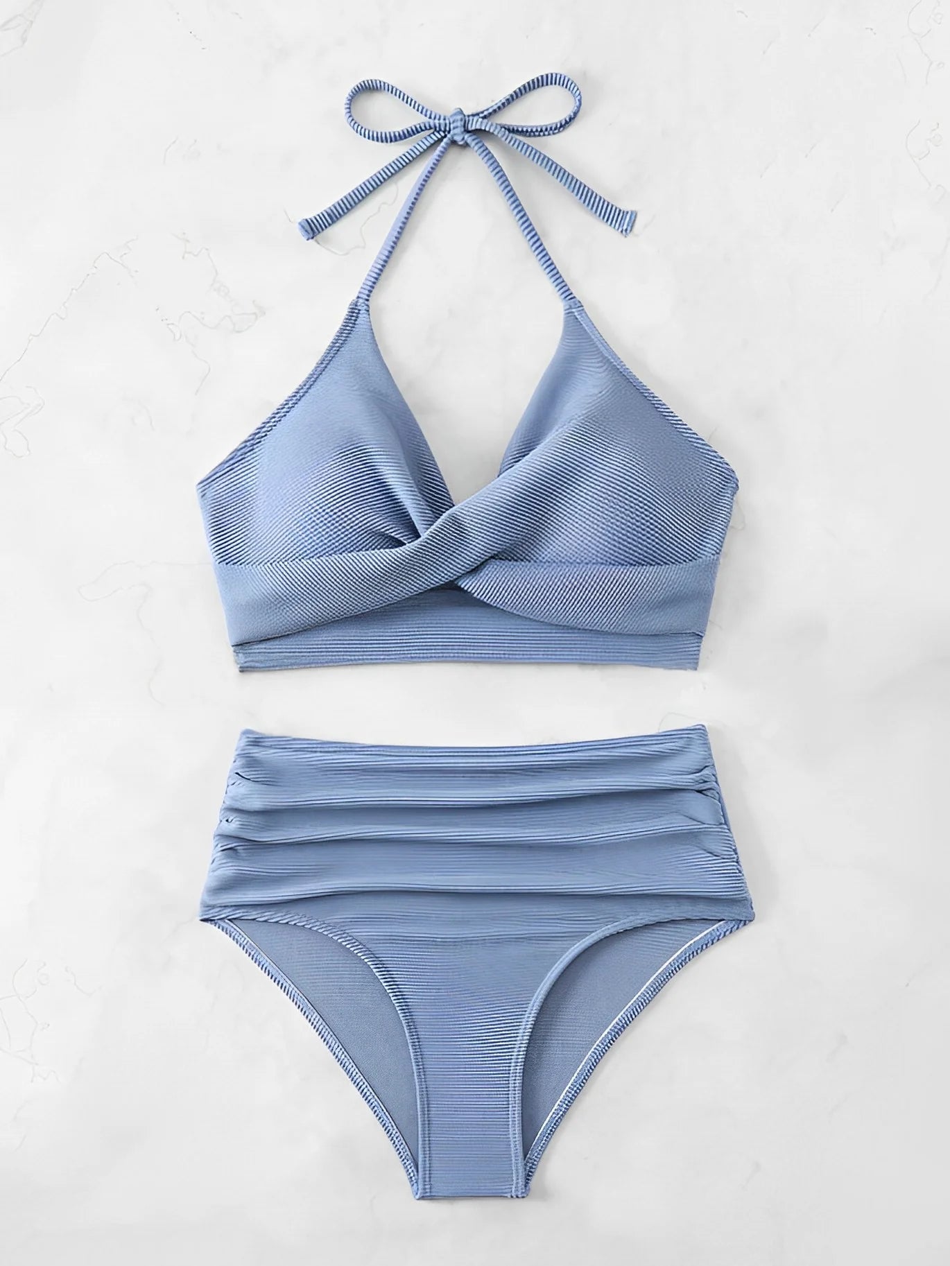2 Piece High Waist Bikini Women Halter Swimwear Swimsuit Solid Bathers Swimming Bathing Swim Suit Summer Beachwear The Clothing Company Sydney