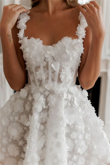 White Mini Prom Dresses Flower Lace Embroidery Evening Dress Sleeveless Lace-up Spaghetti Strap Party Dress The Clothing Company Sydney