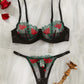 2 Piece Fancy Lingerie Floral Lace Bra Set Bilizna Luxury Well-Looking Underwear Fairy Fine Lace Exotic Set - The Clothing Company Sydney