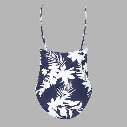 Deep V Neck One-piece Swimsuit Women Removable Bra PMonokini Summer Beach Swimwear - The Clothing Company Sydney
