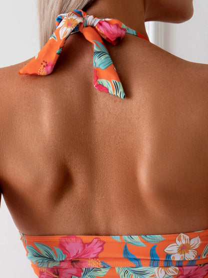 Print Halter Tankini Set Women High Waist Swimwear Push Up Swimsuit Backless High Waist Bathing Suit The Clothing Company Sydney