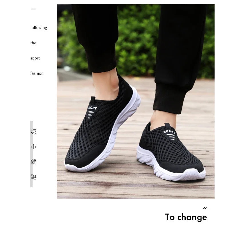 Lightweight Casual Breathable Slip on Male Casual Sneakers Anti-slip Men's Flats Outdoor Walking Shoes - The Clothing Company Sydney